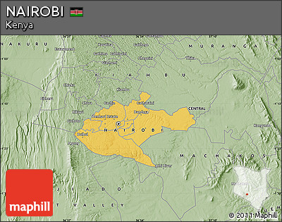 Savanna Style Map of NAIROBI
