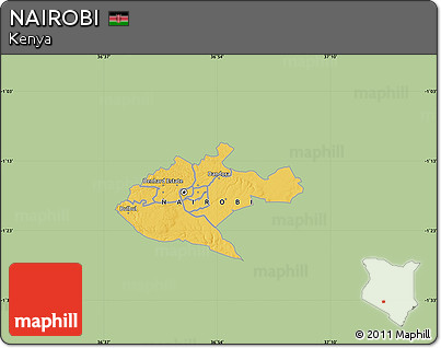 Savanna Style Map of NAIROBI, single color outside