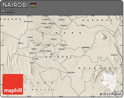 Shaded Relief Map of NAIROBI