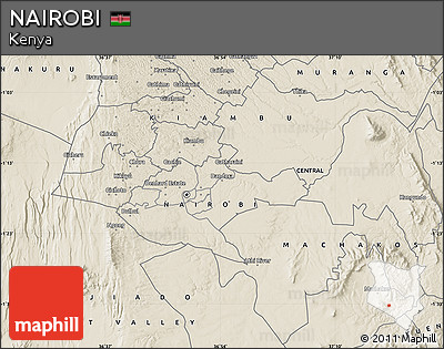 Shaded Relief Map of NAIROBI