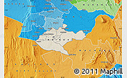 Shaded Relief Map of NAIROBI, political outside