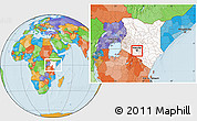Political Location Map of KIBERA, highlighted country, highlighted grandparent region, within the entire country