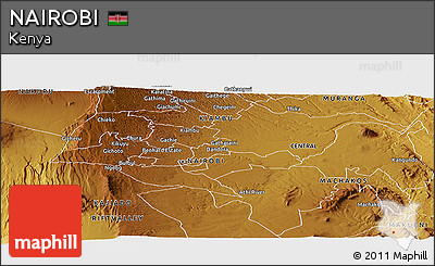 Physical Panoramic Map of NAIROBI