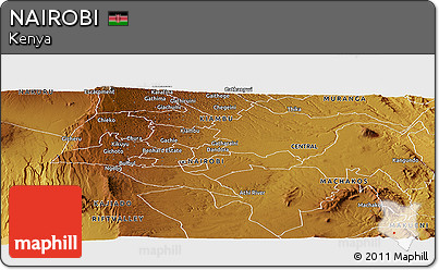 Physical Panoramic Map of NAIROBI