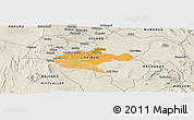 Political Panoramic Map of NAIROBI, shaded relief outside