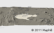 Shaded Relief Panoramic Map of NAIROBI, darken