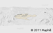 Shaded Relief Panoramic Map of NAIROBI, lighten, desaturated
