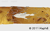 Shaded Relief Panoramic Map of NAIROBI, physical outside