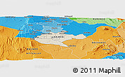 Shaded Relief Panoramic Map of NAIROBI, political outside