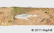 Shaded Relief Panoramic Map of NAIROBI, satellite outside