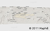 Shaded Relief Panoramic Map of NAIROBI, semi-desaturated