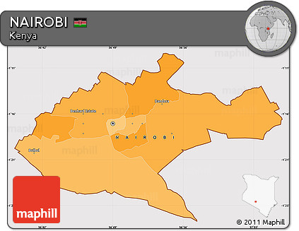Political Simple Map of NAIROBI, cropped outside