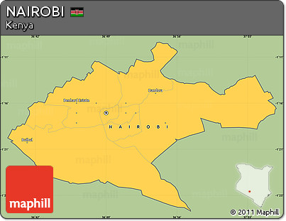 Savanna Style Simple Map of NAIROBI, cropped outside