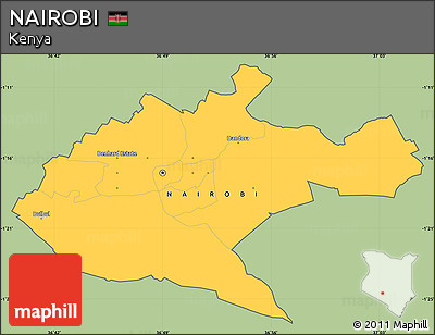 Savanna Style Simple Map of NAIROBI, cropped outside