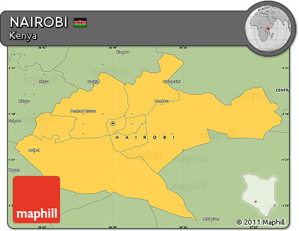 Savanna Style Simple Map of NAIROBI