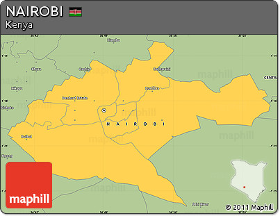 Savanna Style Simple Map of NAIROBI