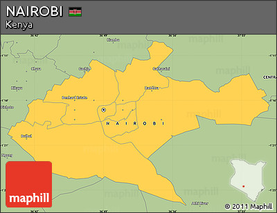 Savanna Style Simple Map of NAIROBI