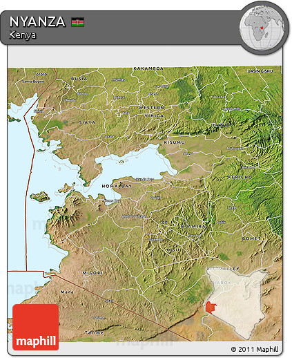 Satellite 3D Map of NYANZA