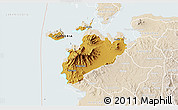 Physical 3D Map of MBITA, lighten