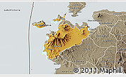 Physical 3D Map of MBITA, semi-desaturated
