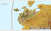 Satellite 3D Map of MBITA, physical outside