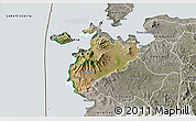 Satellite 3D Map of MBITA, semi-desaturated