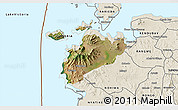 Satellite 3D Map of MBITA, shaded relief outside