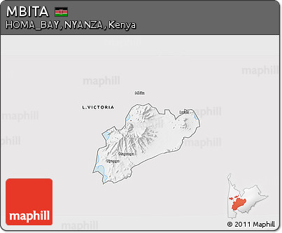 Silver Style 3D Map of MBITA, single color outside