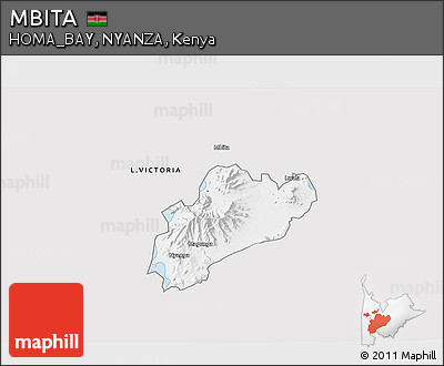 Silver Style 3D Map of MBITA, single color outside