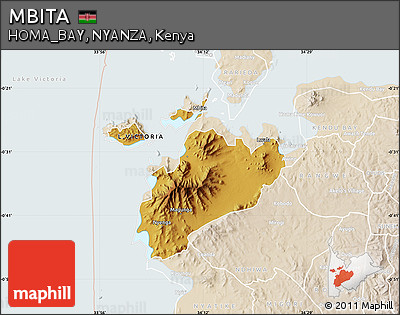 Physical Map of MBITA, lighten
