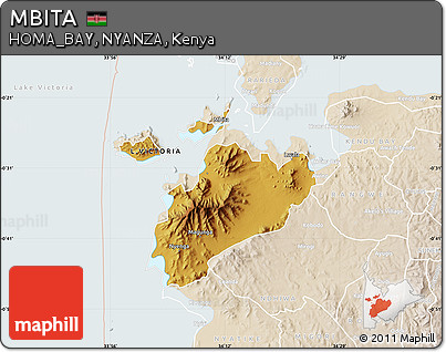 Physical Map of MBITA, lighten