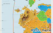 Physical Map of MBITA, political outside