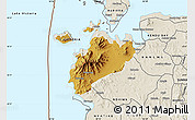Physical Map of MBITA, shaded relief outside