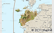 Satellite Map of MBITA, shaded relief outside