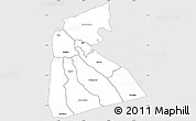 Silver Style Simple Map of KISII, single color outside