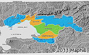 Political 3D Map of KISUMU, desaturated