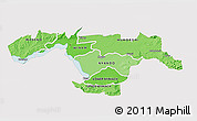 Political Shades 3D Map of KISUMU, single color outside