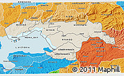 Shaded Relief 3D Map of KISUMU, political shades outside