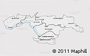 Silver Style 3D Map of KISUMU, single color outside