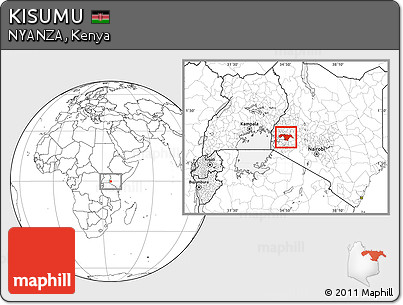 Blank Location Map of KISUMU