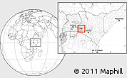 Blank Location Map of KISUMU, highlighted parent region, within the entire country