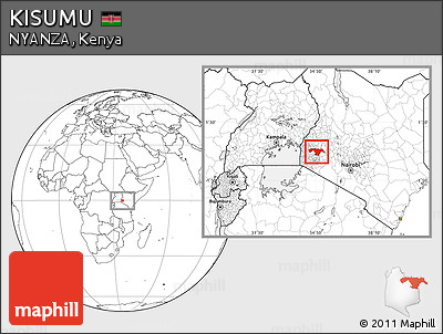 Blank Location Map of KISUMU, highlighted parent region