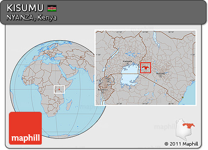 Gray Location Map of KISUMU