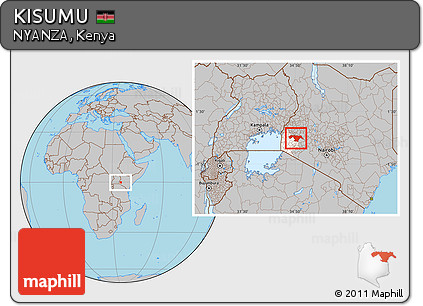 Gray Location Map of KISUMU, highlighted parent region