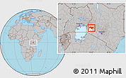 Gray Location Map of KISUMU, highlighted parent region
