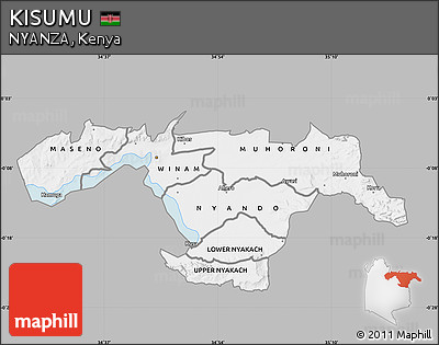 Gray Map of KISUMU, single color outside