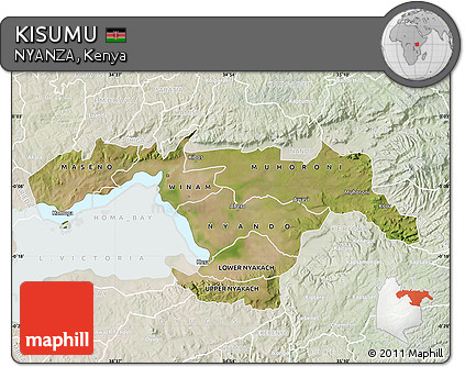 Satellite Map of KISUMU, lighten