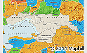 Shaded Relief Map of KISUMU, political outside