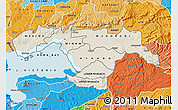 Shaded Relief Map of KISUMU, political shades outside