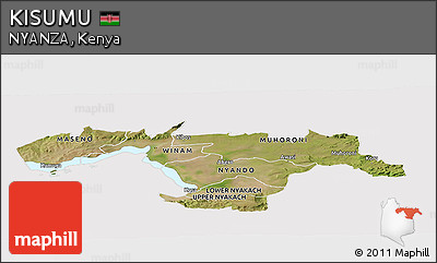 Satellite Panoramic Map of KISUMU, cropped outside